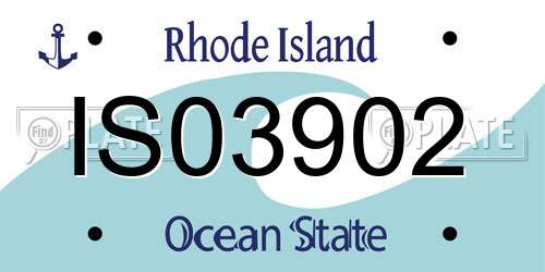 IS03902 Rhode Island License Plate