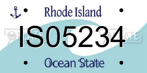 IS05234 Rhode Island License Plate