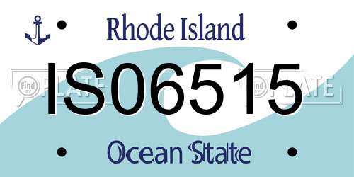 IS06515 Rhode Island License Plate
