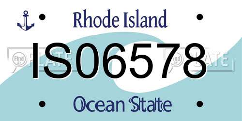IS06578 Rhode Island License Plate