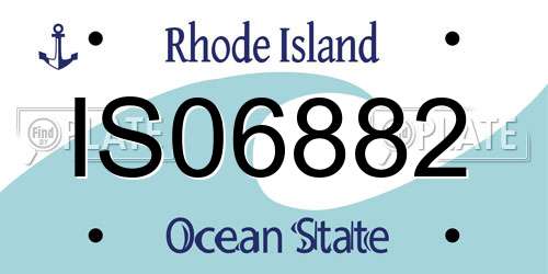 IS06882 Rhode Island License Plate