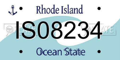 IS08234 Rhode Island License Plate