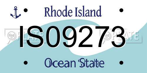 IS09273 Rhode Island License Plate