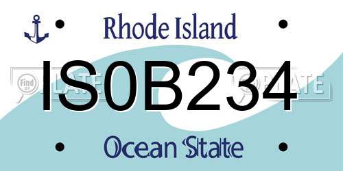 IS0B234 Rhode Island License Plate