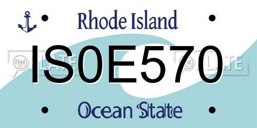 IS0E570 Rhode Island License Plate