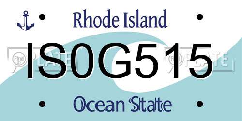 IS0G515 Rhode Island License Plate