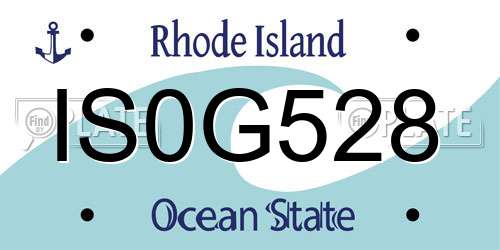 IS0G528 Rhode Island License Plate