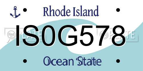 IS0G578 Rhode Island License Plate