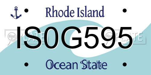 IS0G595 Rhode Island License Plate
