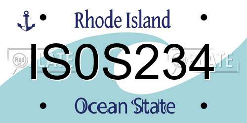 IS0S234 Rhode Island License Plate
