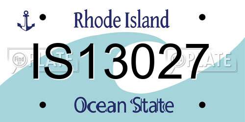 IS13027 Rhode Island License Plate