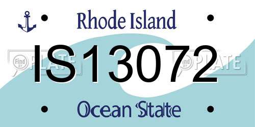 IS13072 Rhode Island License Plate