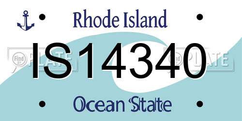 IS14340 Rhode Island License Plate