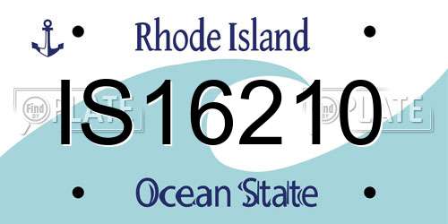 IS16210 Rhode Island License Plate