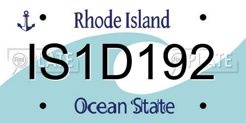 IS1D192 Rhode Island License Plate