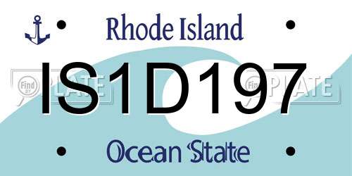 IS1D197 Rhode Island License Plate