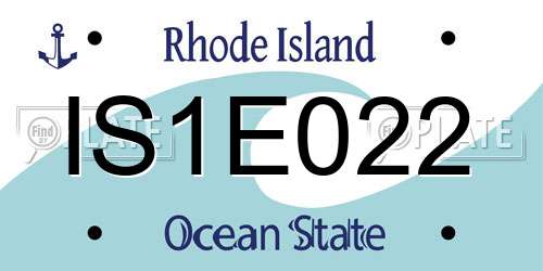 IS1E022 Rhode Island License Plate
