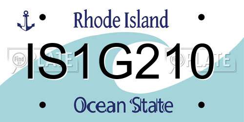 IS1G210 Rhode Island License Plate