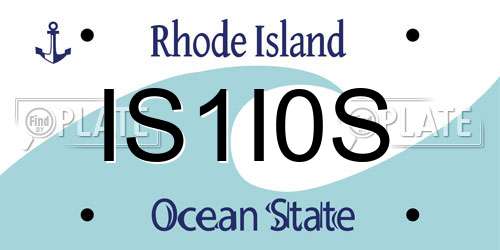 IS1I0S Rhode Island License Plate