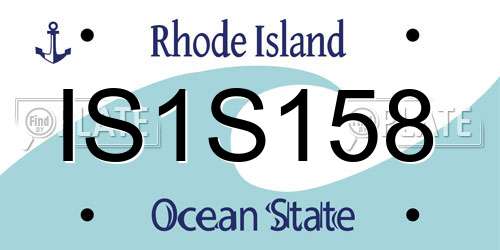 IS1S158 Rhode Island License Plate