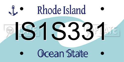 IS1S331 Rhode Island License Plate