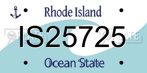 IS25725 Rhode Island License Plate