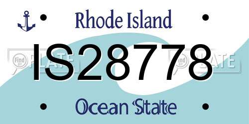 IS28778 Rhode Island License Plate