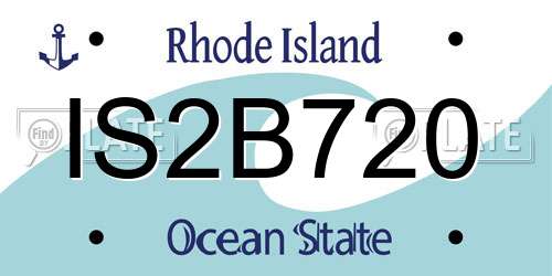 IS2B720 Rhode Island License Plate