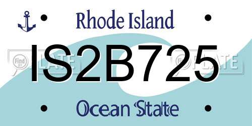 IS2B725 Rhode Island License Plate