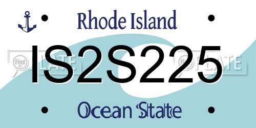 IS2S225 Rhode Island License Plate