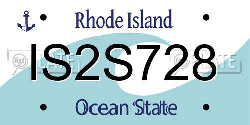 IS2S728 Rhode Island License Plate