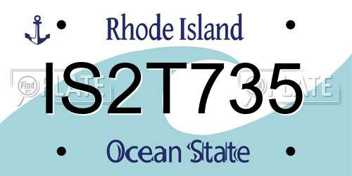 IS2T735 Rhode Island License Plate