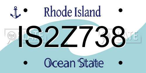 IS2Z738 Rhode Island License Plate