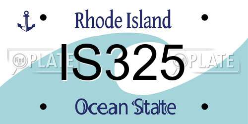 IS325 Rhode Island License Plate