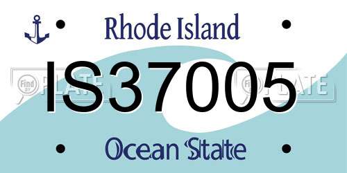 IS37005 Rhode Island License Plate