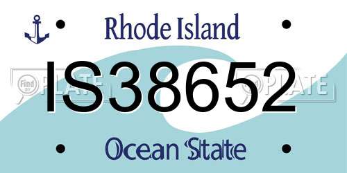 IS38652 Rhode Island License Plate