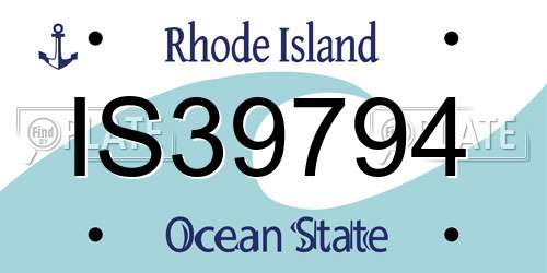 IS39794 Rhode Island License Plate