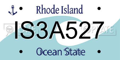 IS3A527 Rhode Island License Plate