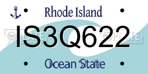 IS3Q622 Rhode Island License Plate