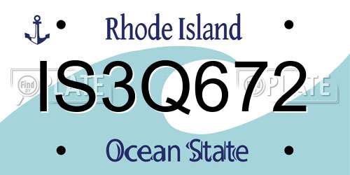 IS3Q672 Rhode Island License Plate
