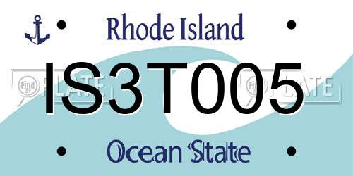 IS3T005 Rhode Island License Plate