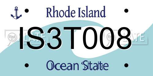 IS3T008 Rhode Island License Plate