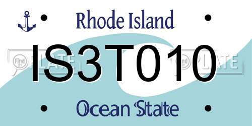 IS3T010 Rhode Island License Plate