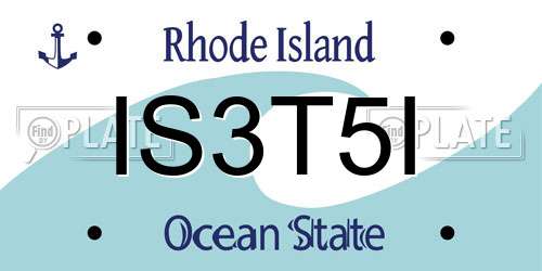 IS3T5I Rhode Island License Plate