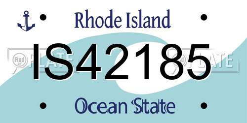 IS42185 Rhode Island License Plate