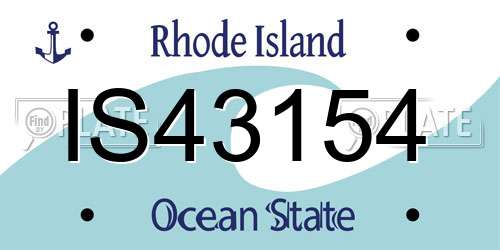 IS43154 Rhode Island License Plate