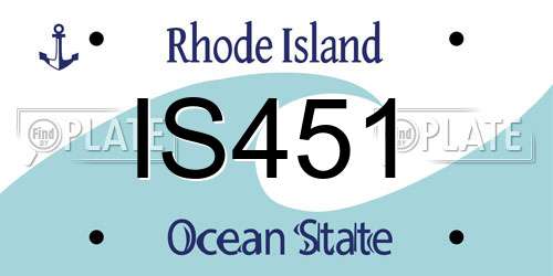IS451 Rhode Island License Plate