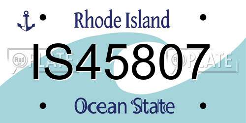 IS45807 Rhode Island License Plate