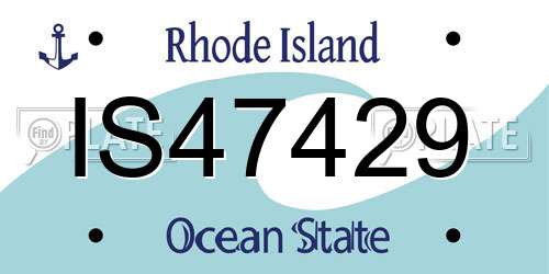 IS47429 Rhode Island License Plate