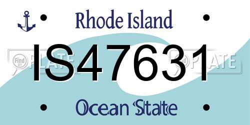IS47631 Rhode Island License Plate